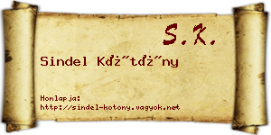 Sindel Kötöny névjegykártya